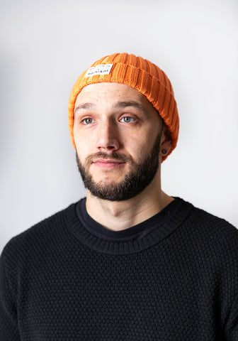 Orange Merino Wool Beanie