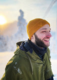 Mustard Organic Waffle Beanie