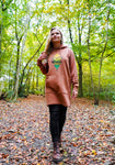 Longline Autumn Oak Hoody - Umber